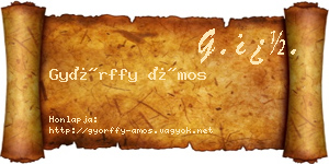 Győrffy Ámos névjegykártya